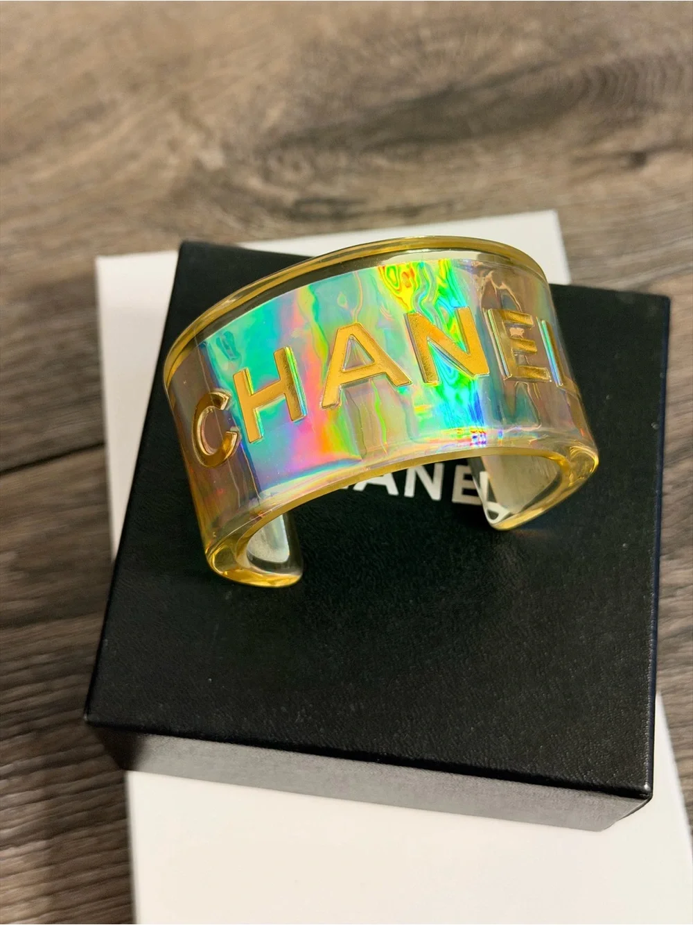 Chanel Statement Iridescent Cuff Bracelet